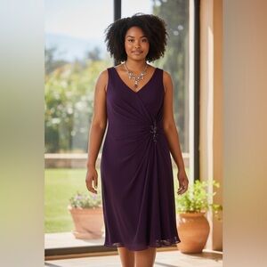 JJ’s House Deep Purple Grape Sleeveless Formal Wedding & Special Occasion Dress